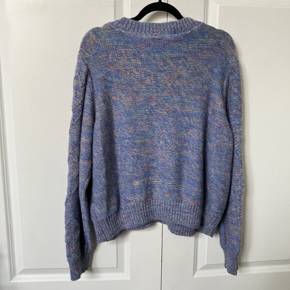 Sundance Cable Knit Carigan Womens Purple Knit Granny Boho - Picture 3 of 5